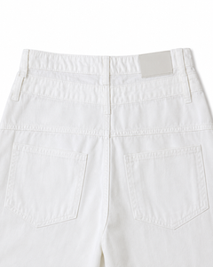 Button-Fly Layered Wide Cotton Pants