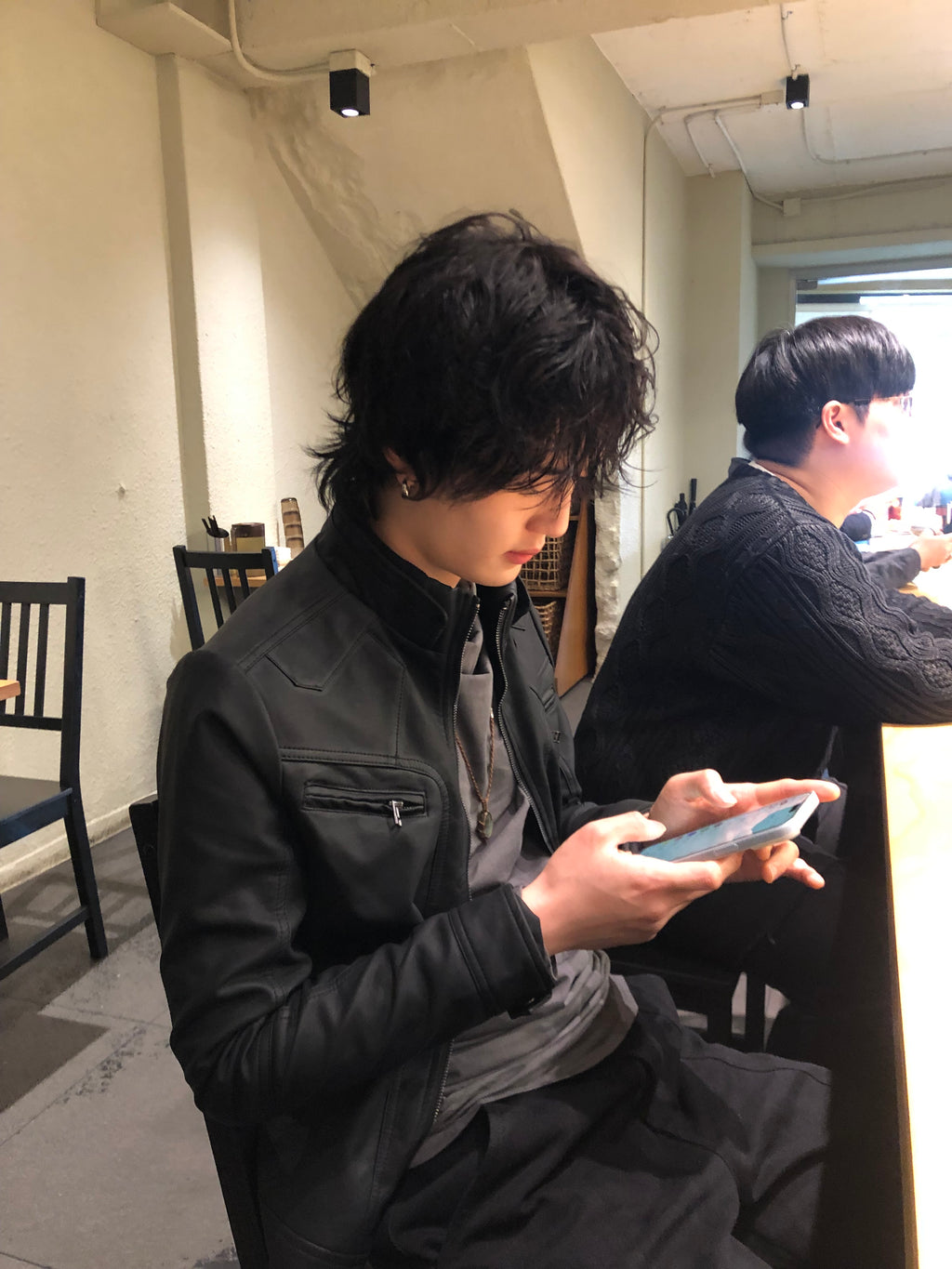 Y2k began leather biker jacket