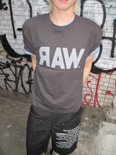 Bio-Washed Semi-Crop Graphic T-Shirt