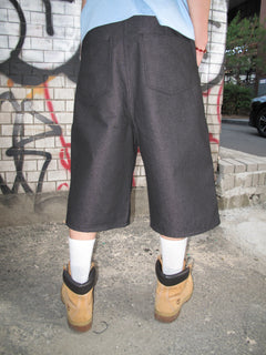 Graphic Double-Knee Denim Bermuda Shorts