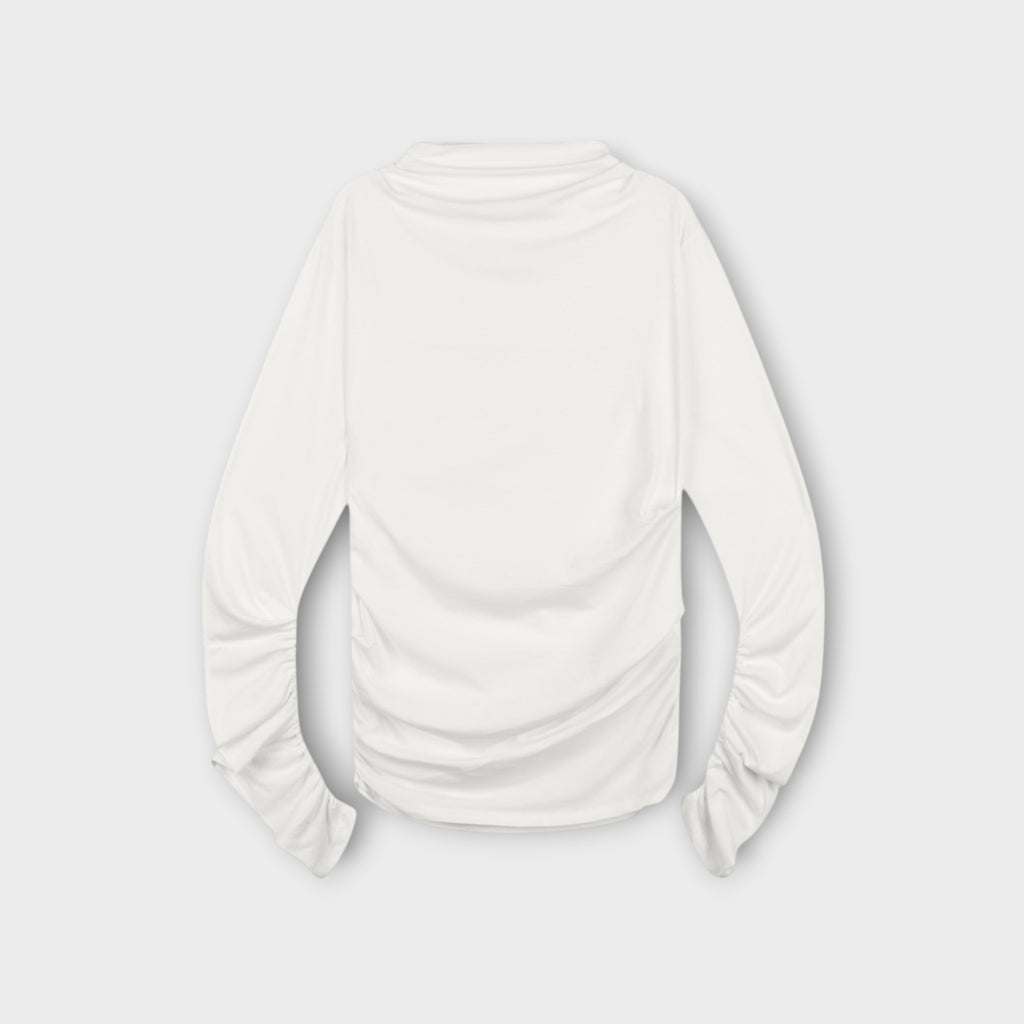 Soft Shirring Long Sleeve Top