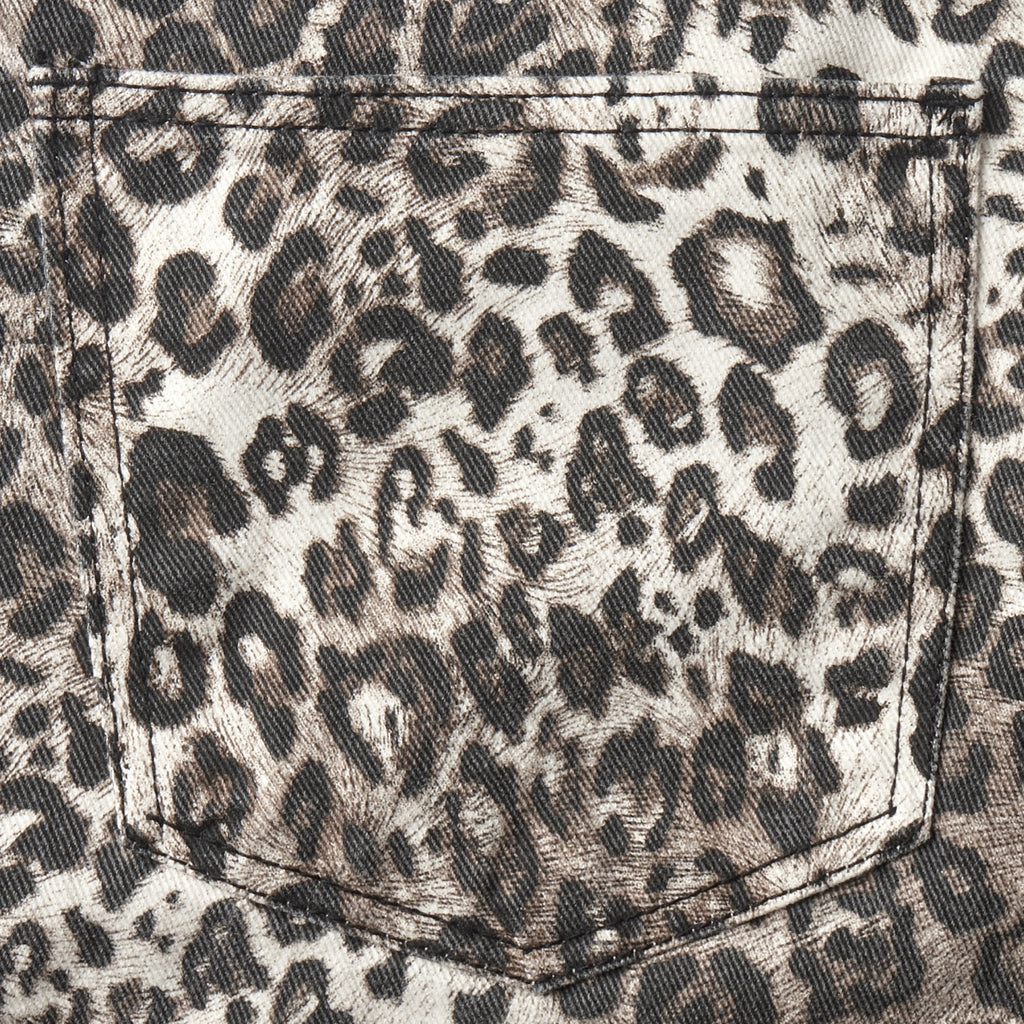 Washed Leopard Wide Cotton Pants