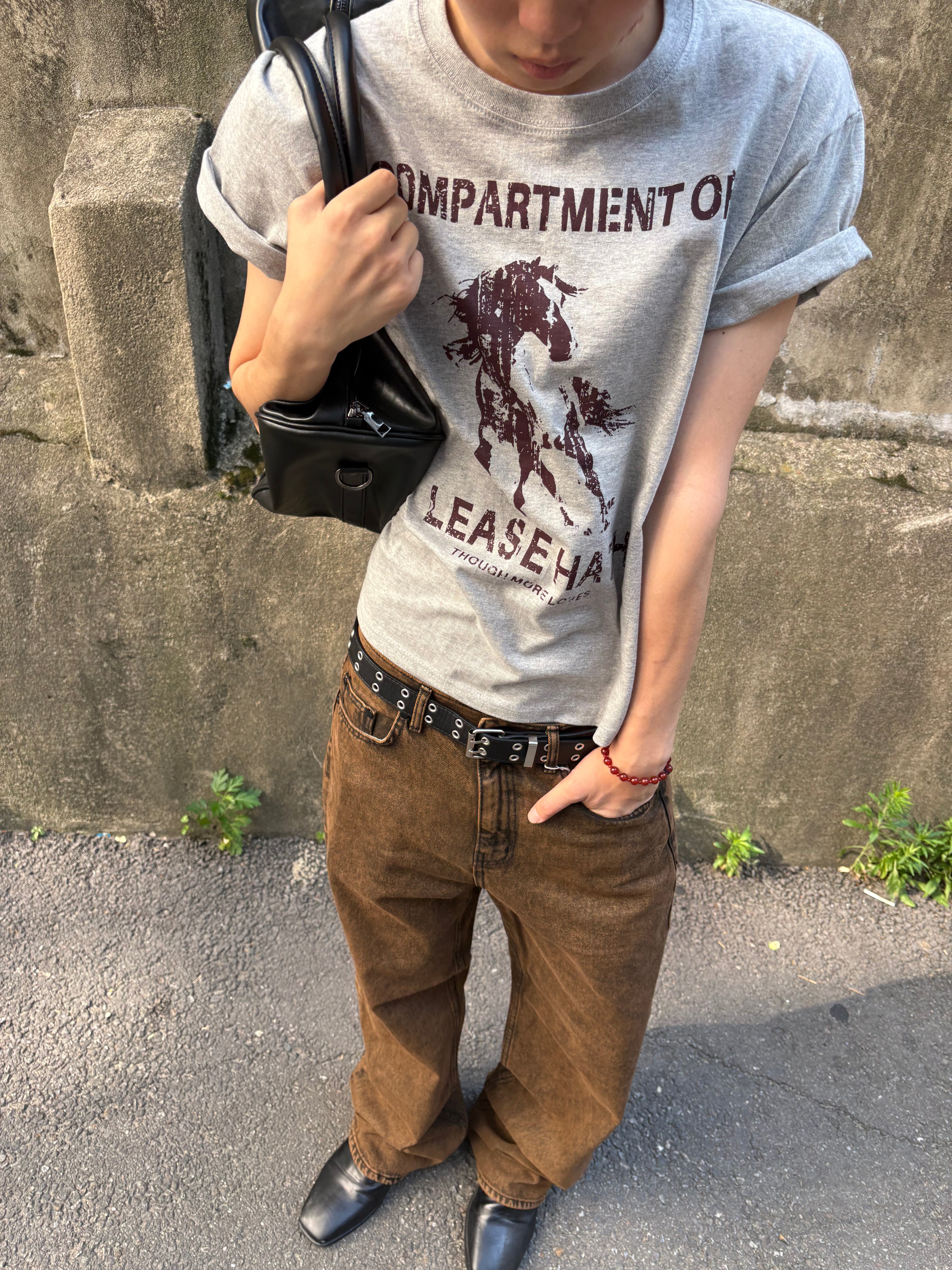 Distressed Horse Graphic Cotton Tee