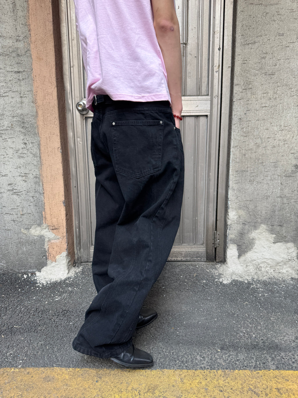 Tab-Pocket Wide Denim Pants