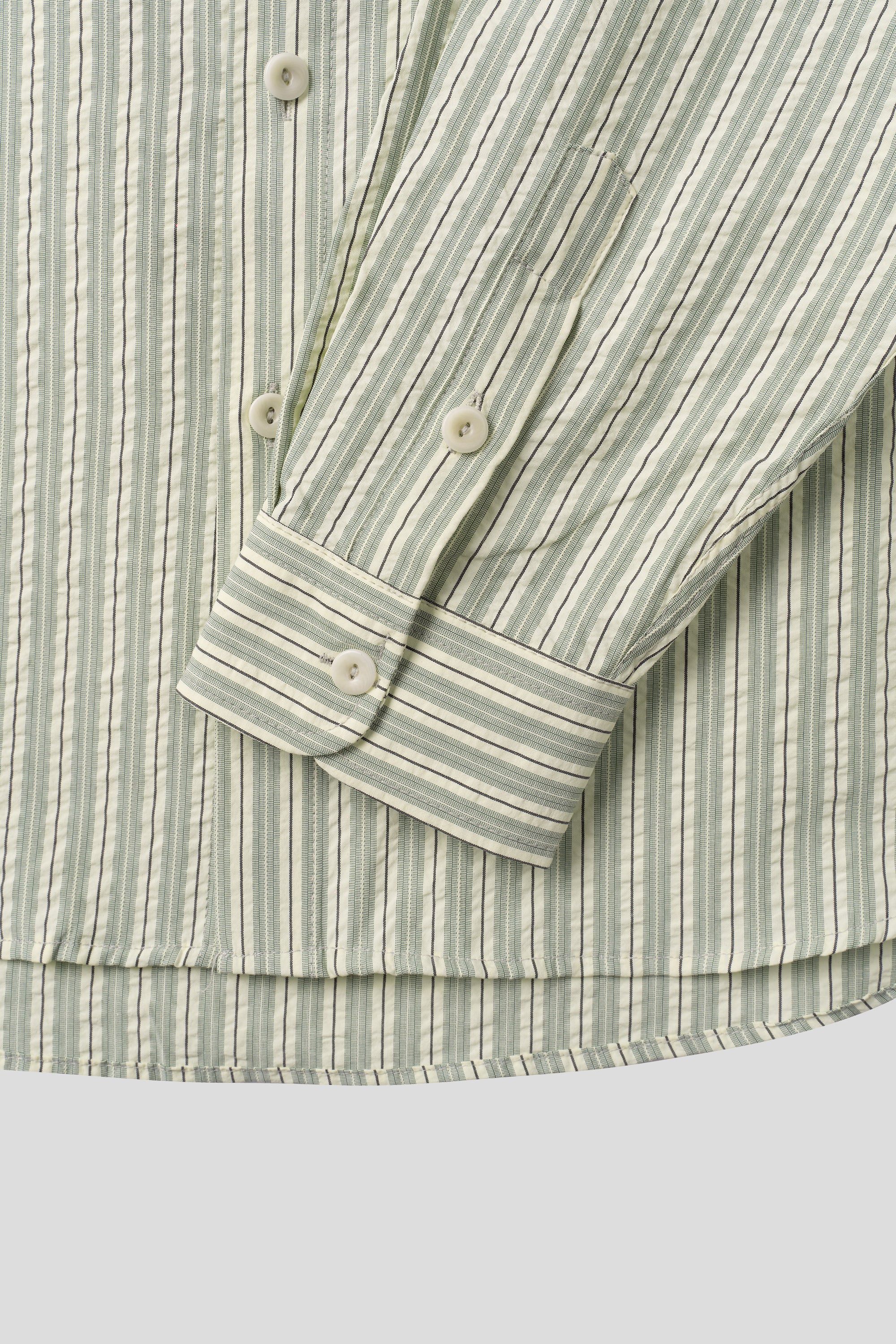 Taupe Seersucker Stripe Shirt