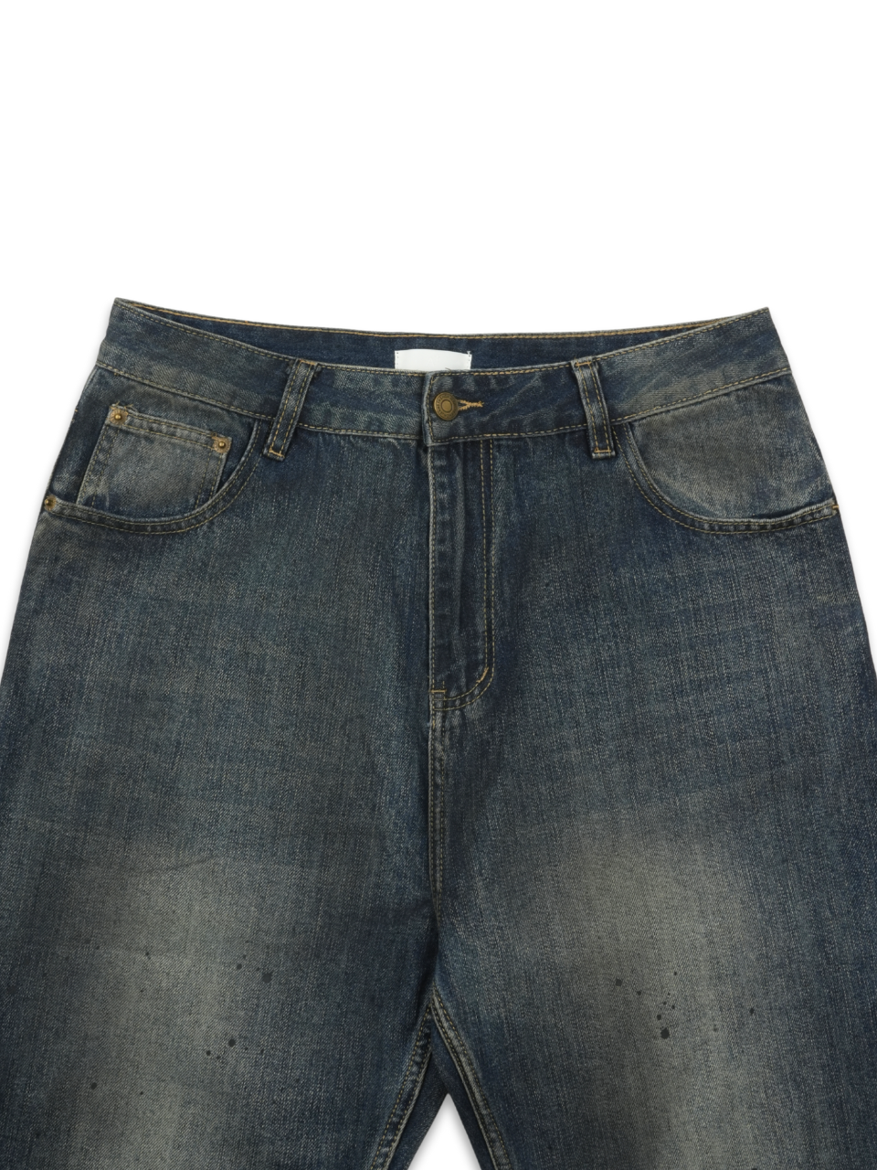 Oil-Wash Semi-Flare Jeans