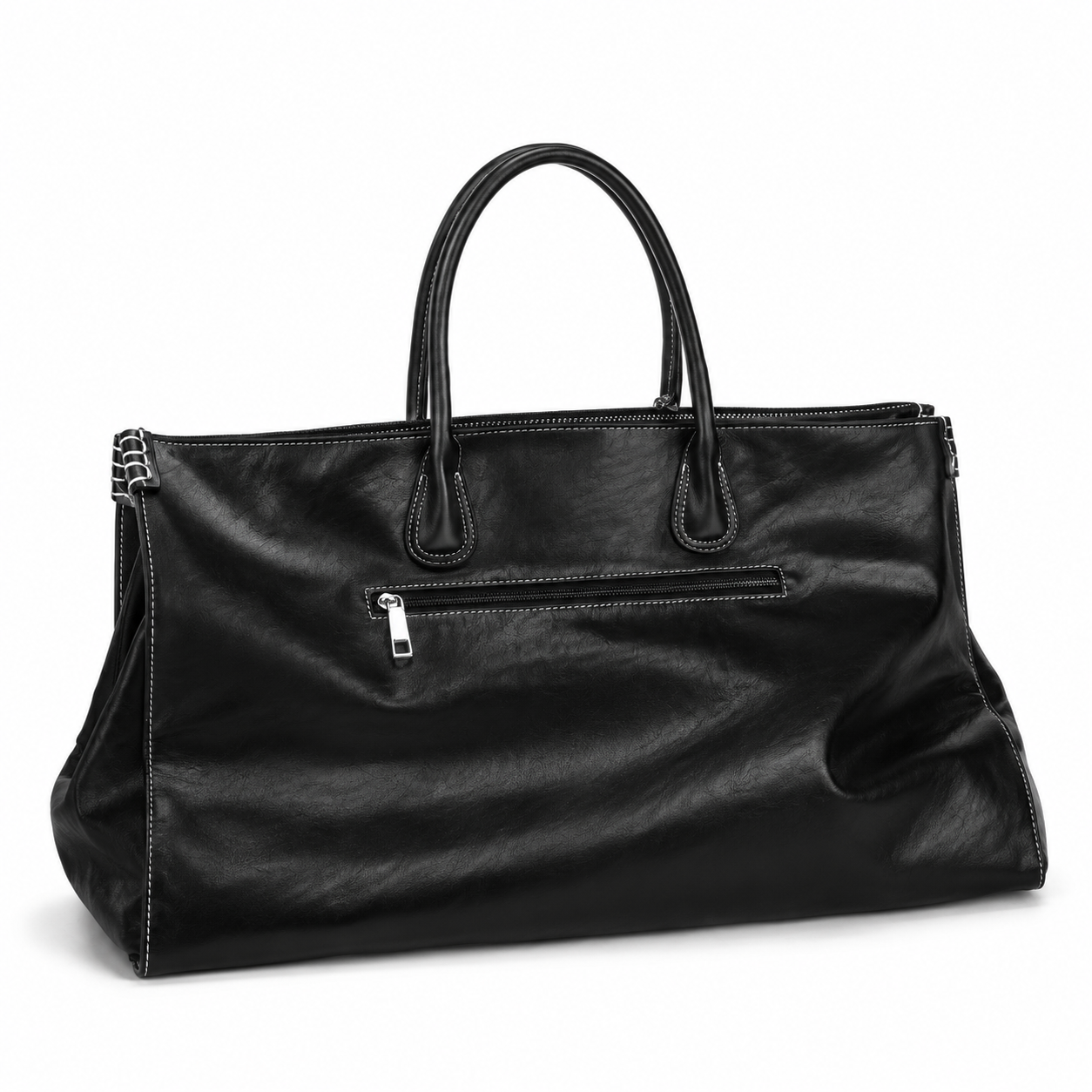 Contrast-Stitch Carryall Bag