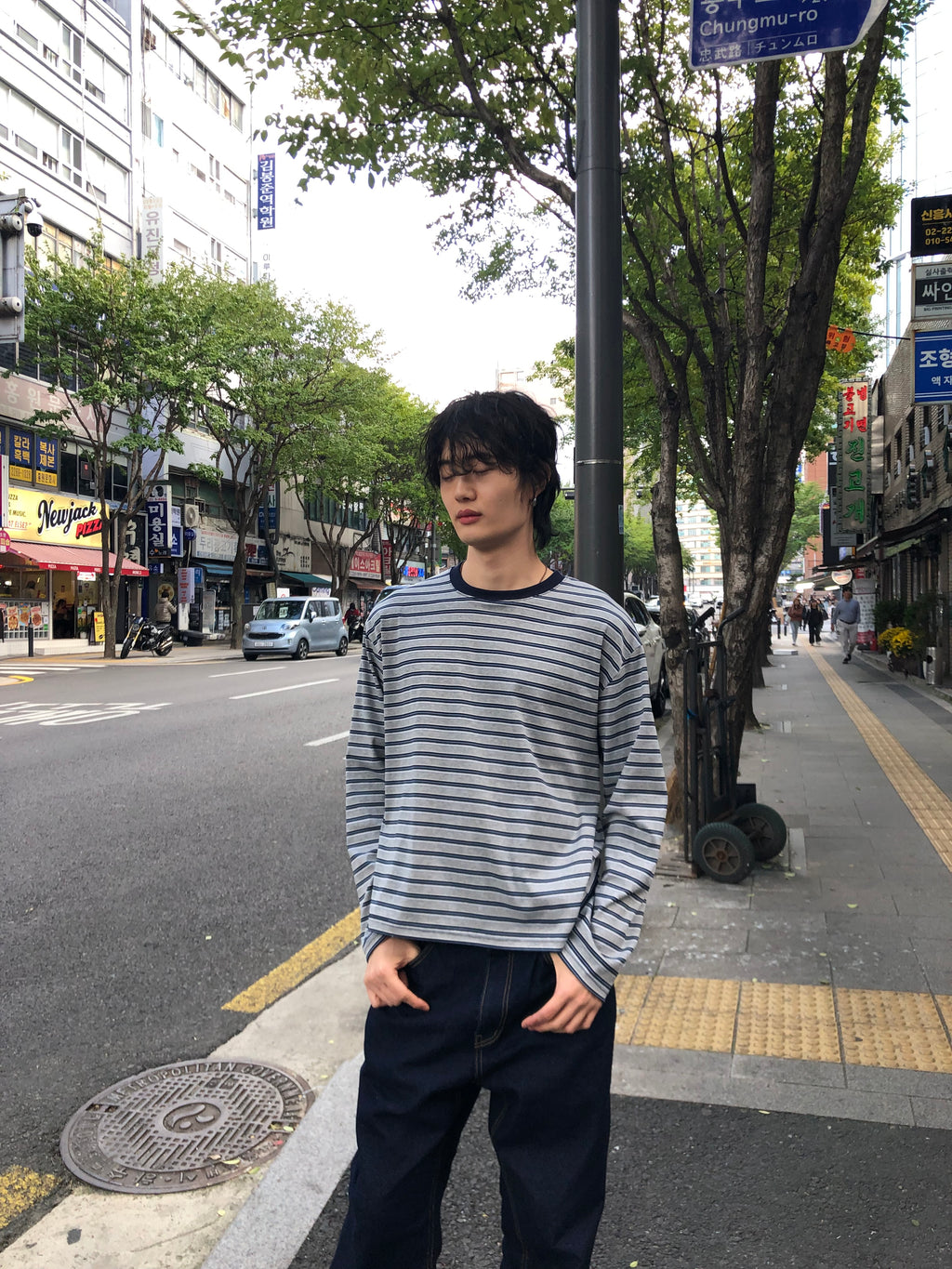 Soft Stretch Stripe Long Sleeve Tee