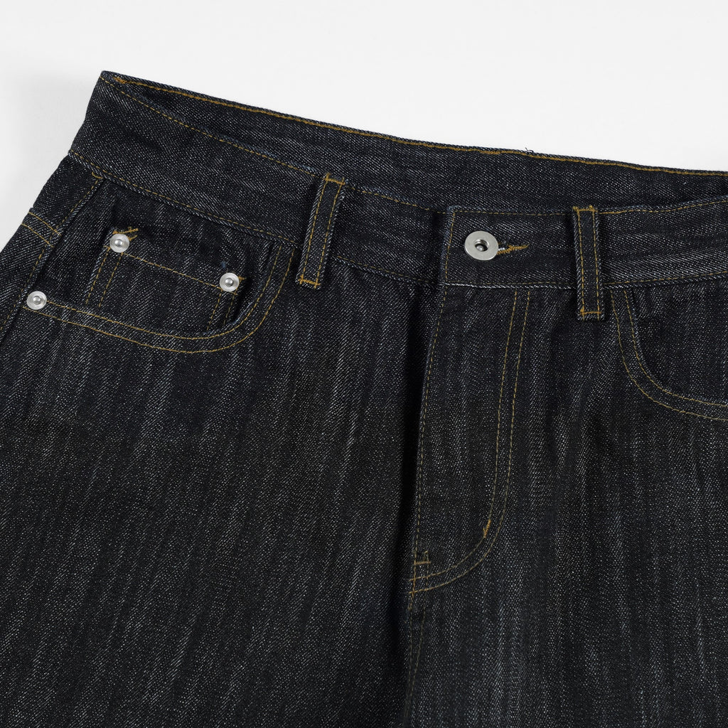 Script-Embroidered Selvedge Jeans