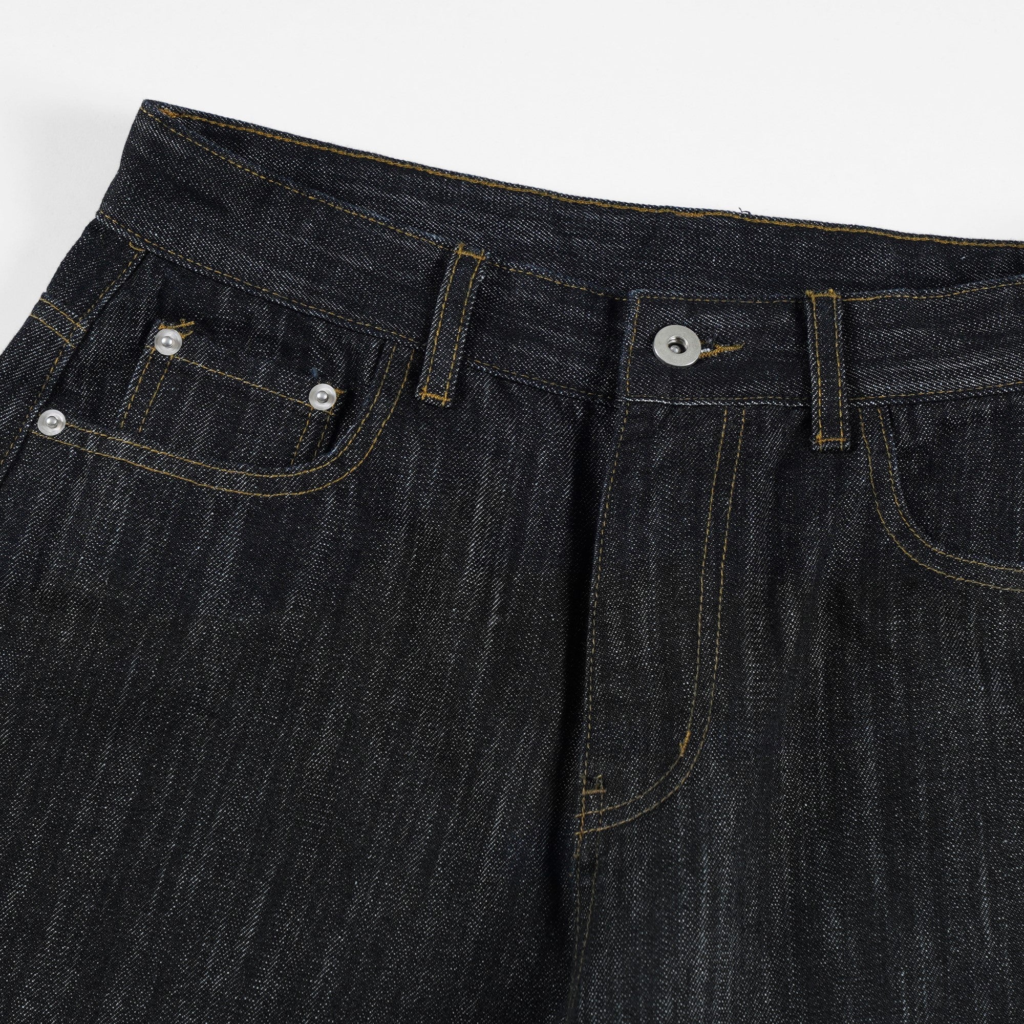 Script-Embroidered Selvedge Jeans