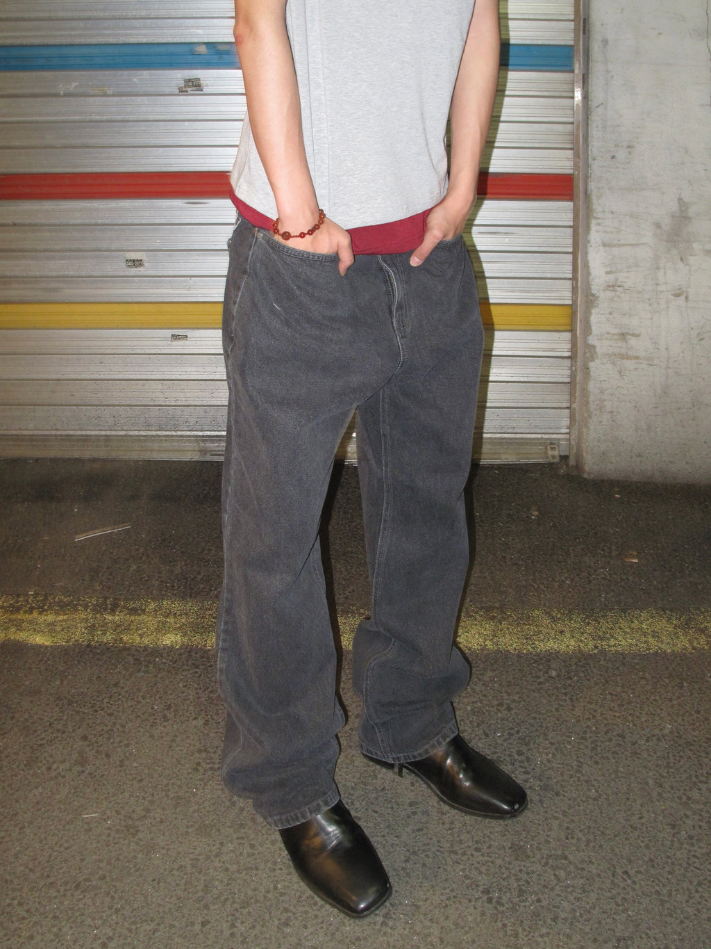 Carry Over Embroidery Wide Denim Pants