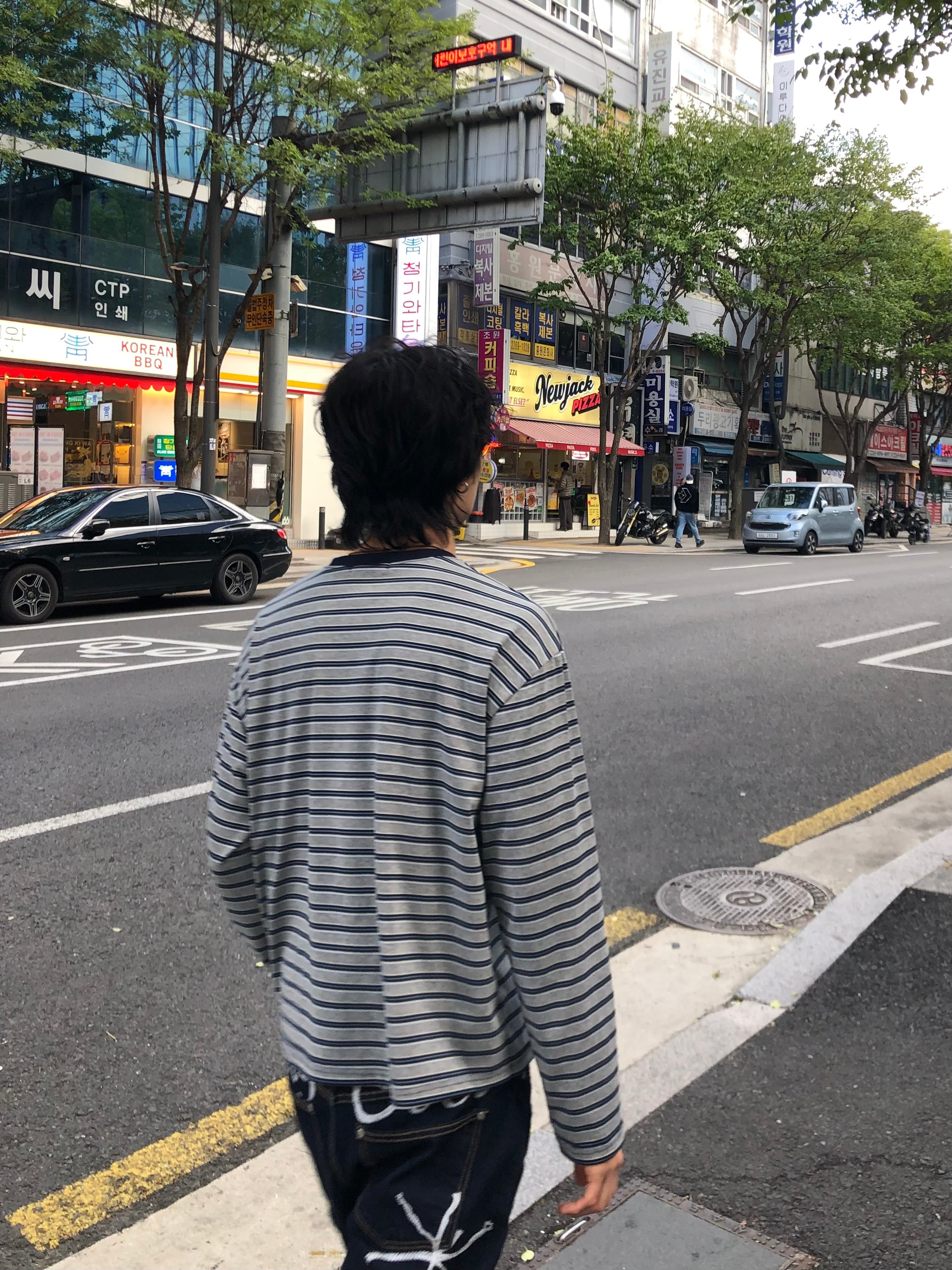 Soft Stretch Stripe Long Sleeve Tee