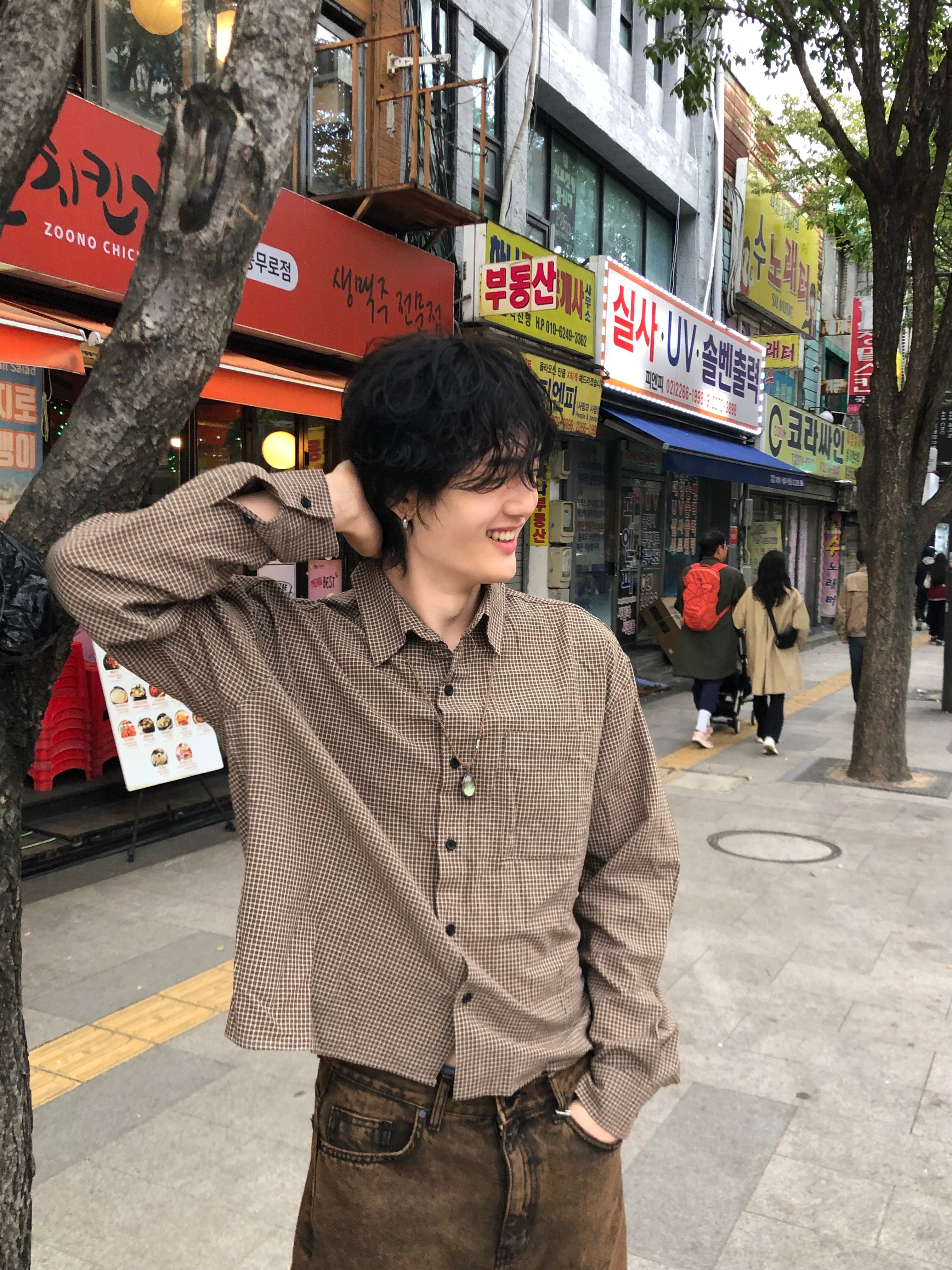 Vintage Houndstooth Cropped Shirt