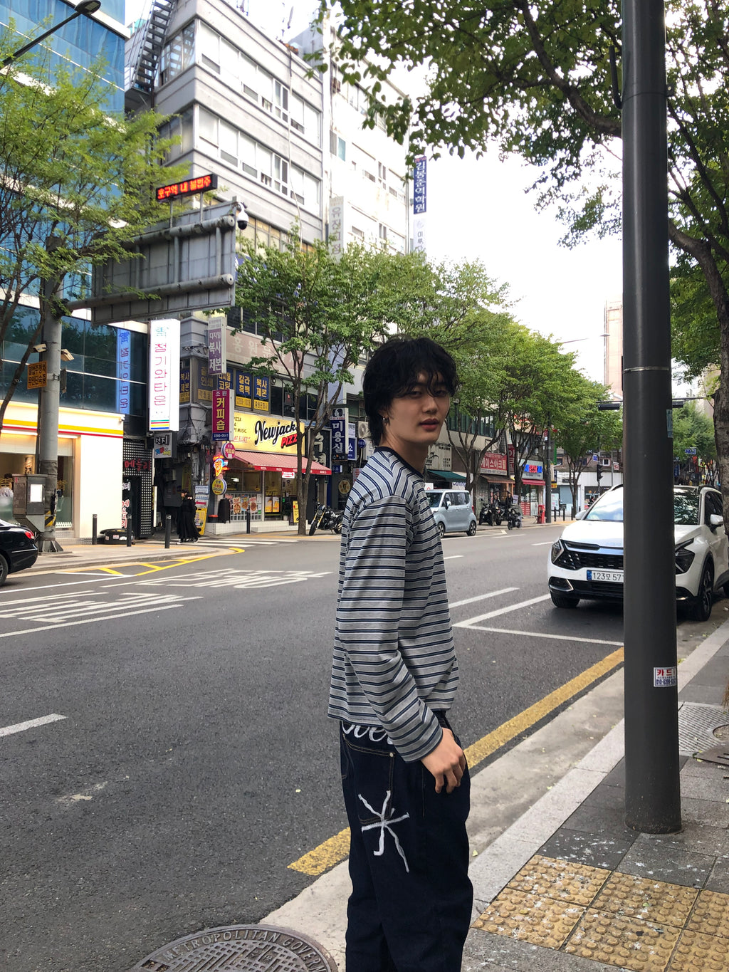 Soft Stretch Stripe Long Sleeve Tee