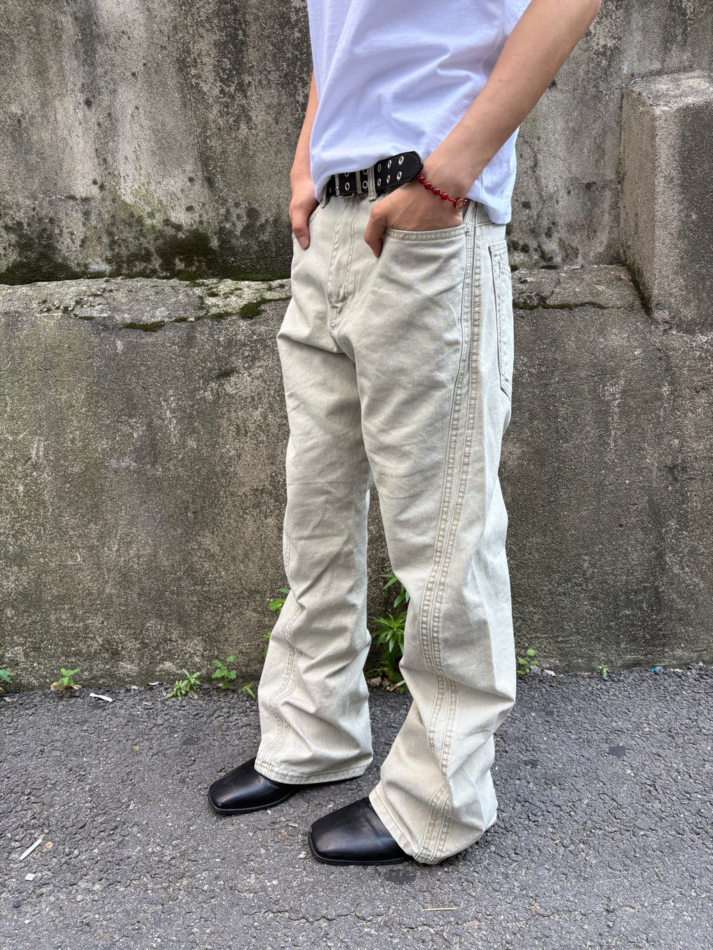 Washed Seam Flare Pants