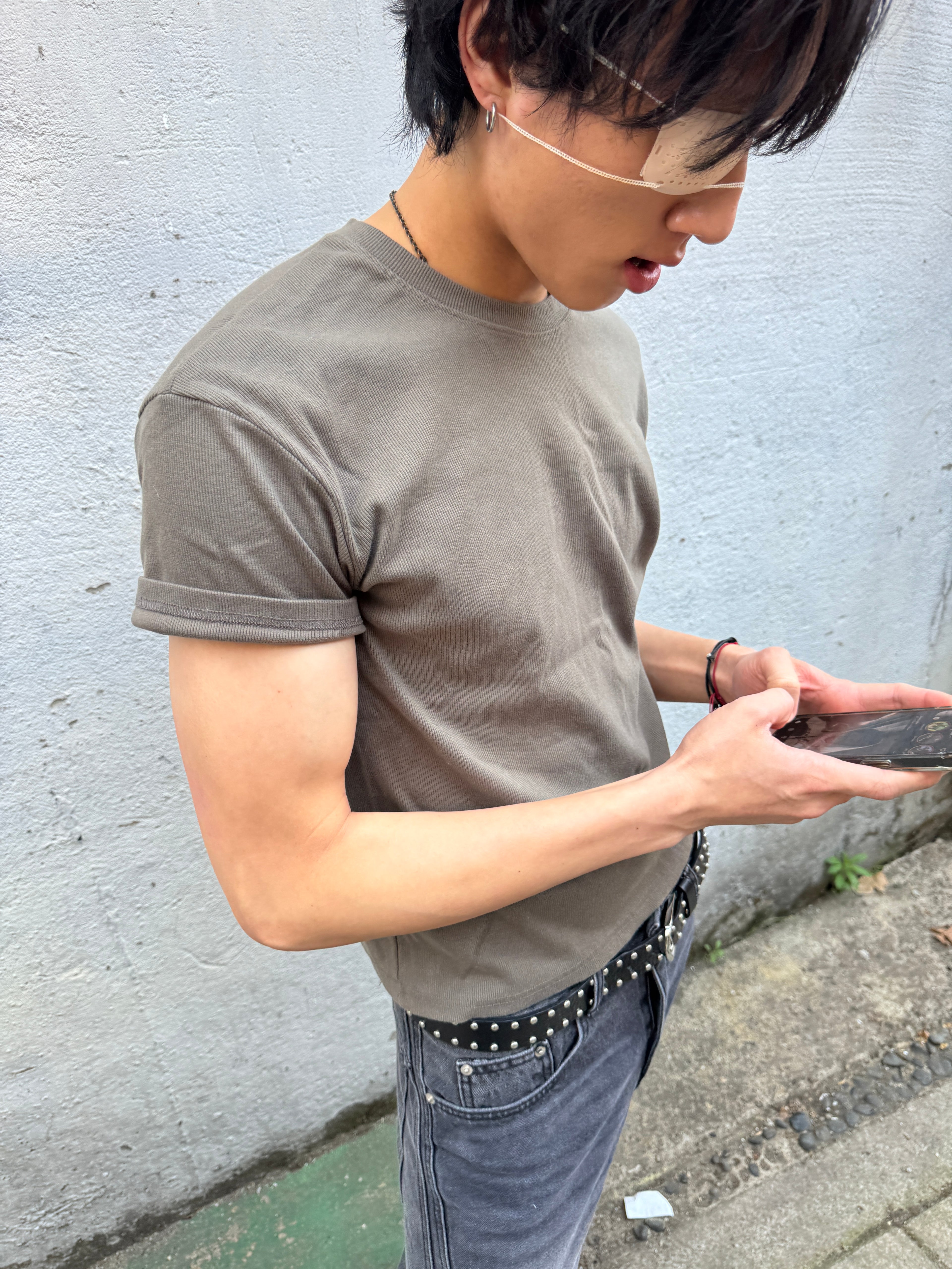 Ribbed Muscle-Fit Crew T-Shirt