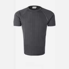 Side-Zip Ribbed Short Sleeve Knit Top