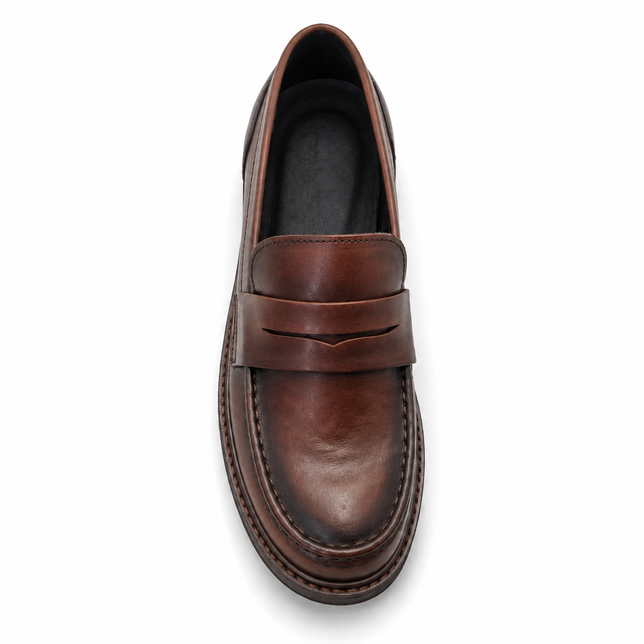 Moc-Toe Leather Penny Loafers