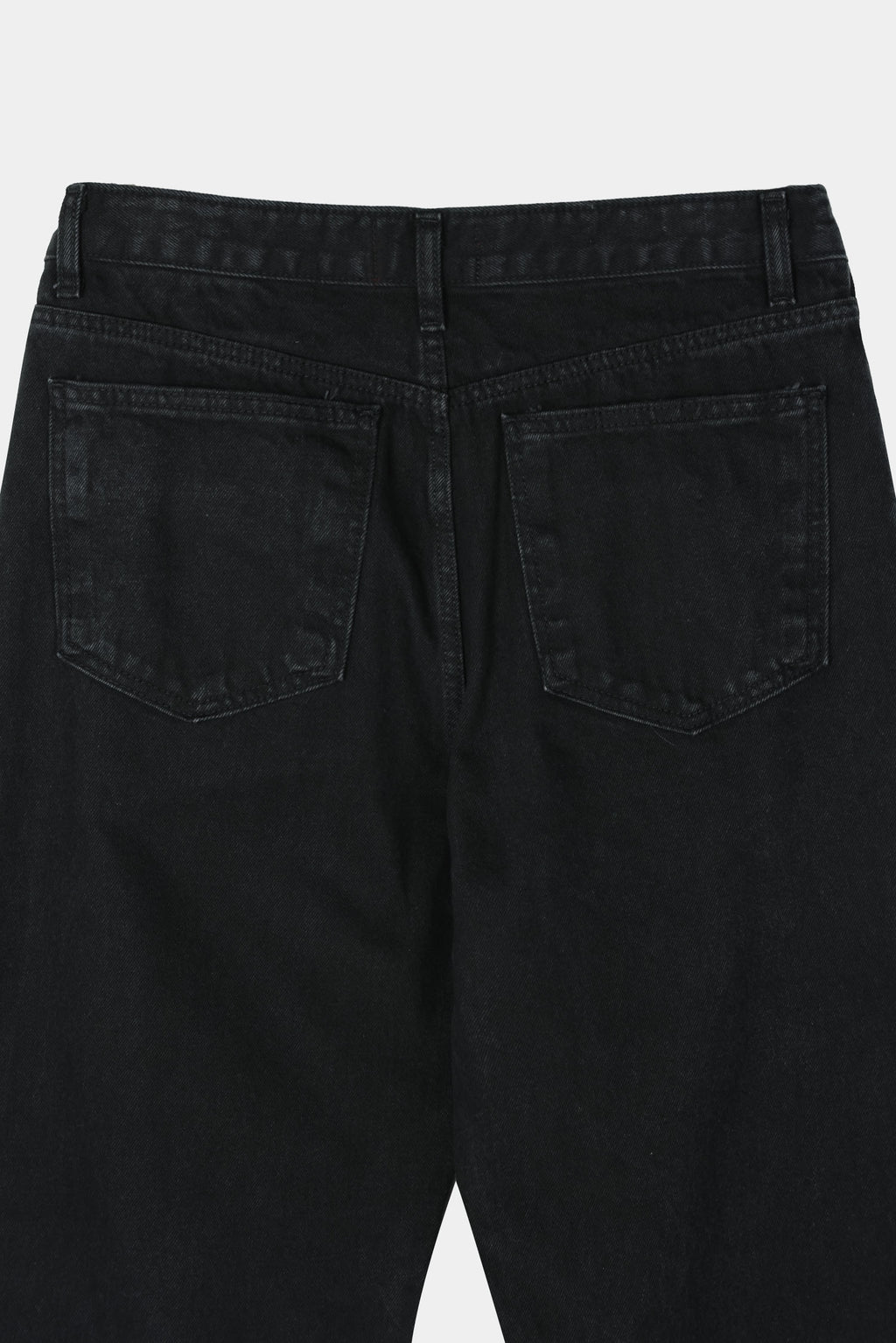 Ring-Zip Black Wide Denim Pants