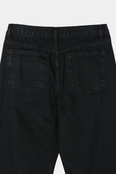 Ring-Zip Black Wide Denim Pants