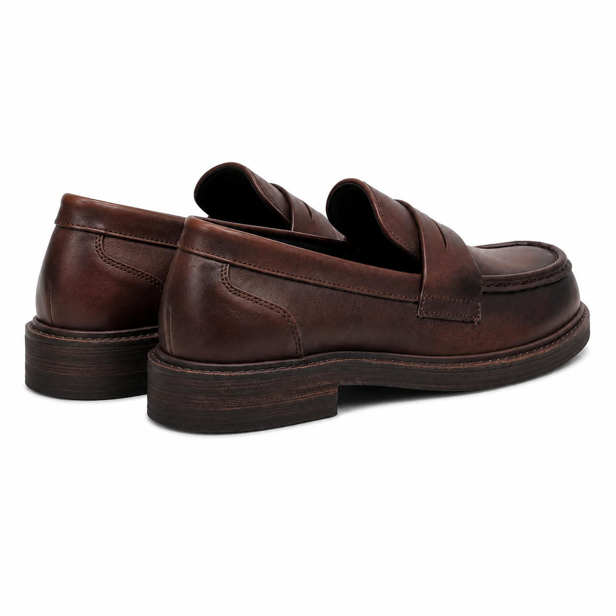 Moc-Toe Leather Penny Loafers