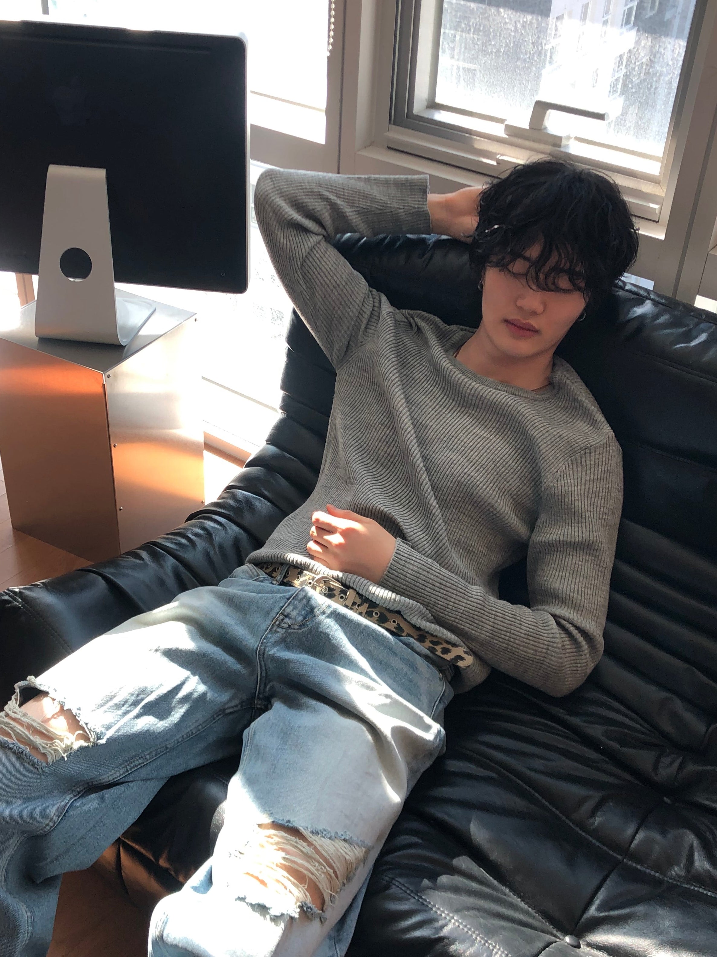 Ribbed Wool‑Blend Knit Sweater