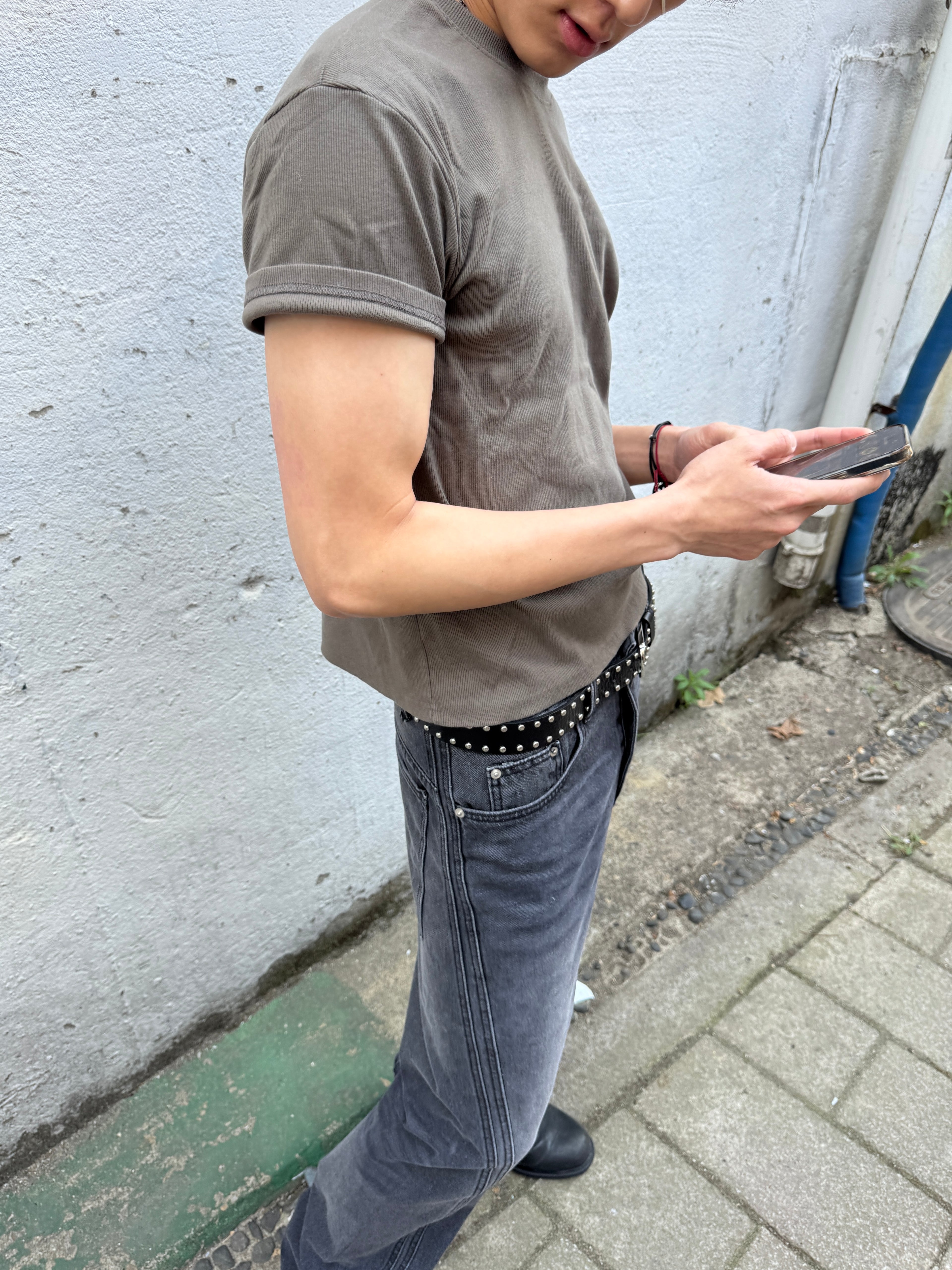 Ribbed Muscle-Fit Crew T-Shirt