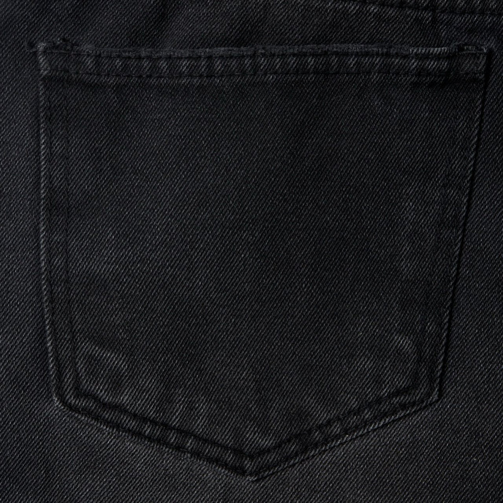 Distressed Washed Black Wide-Flare Jeans