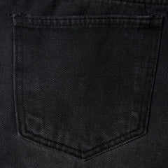 Distressed Washed Black Wide-Flare Jeans