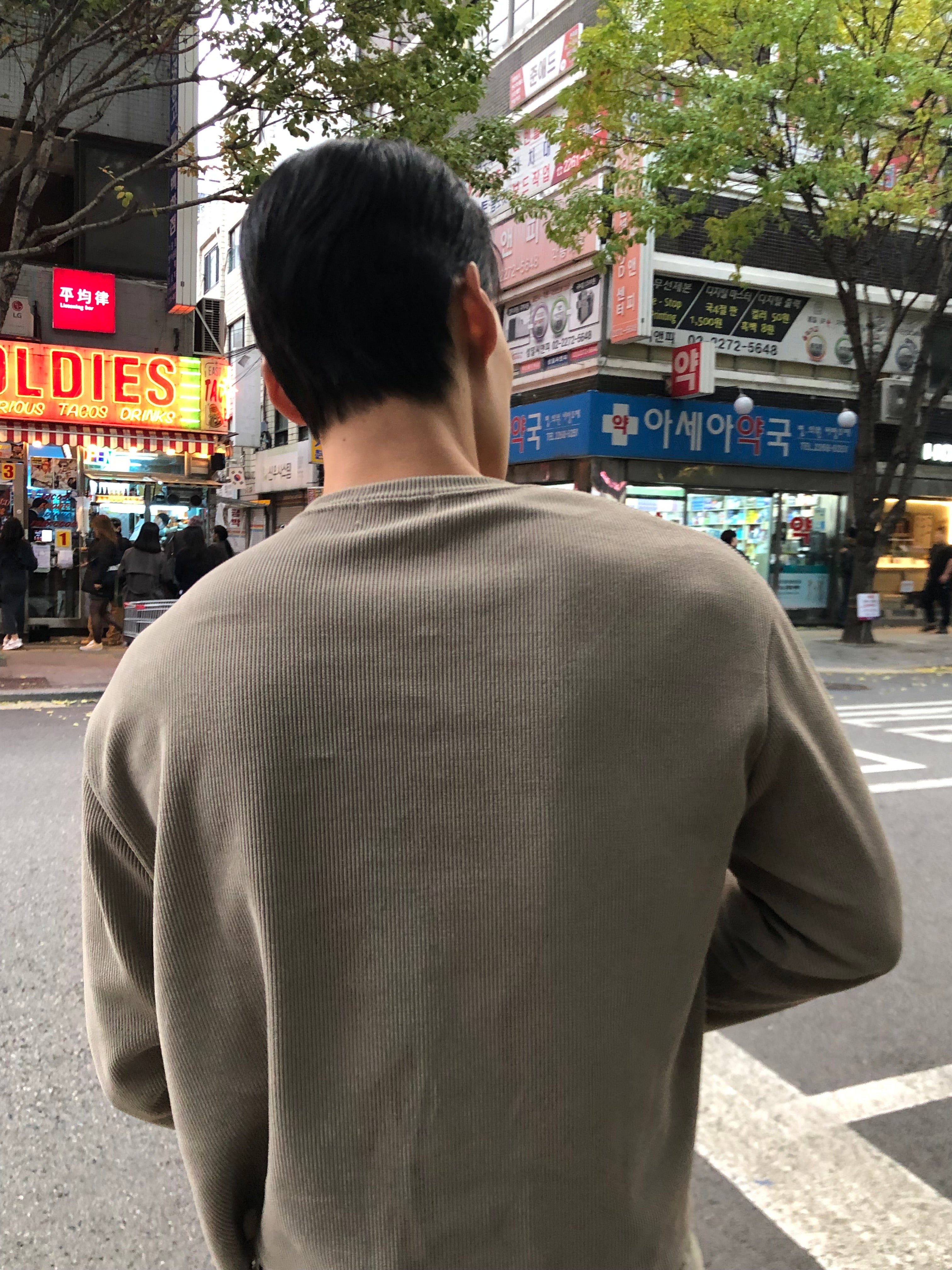 Waffle Knit Crop Long Sleeve