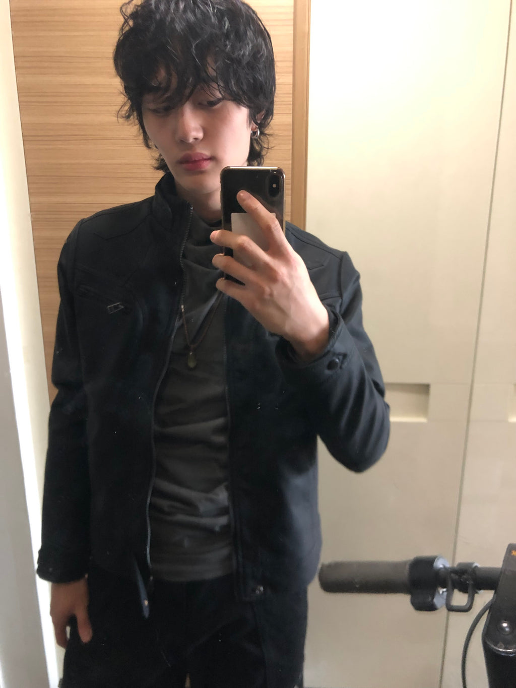 Y2k began leather biker jacket