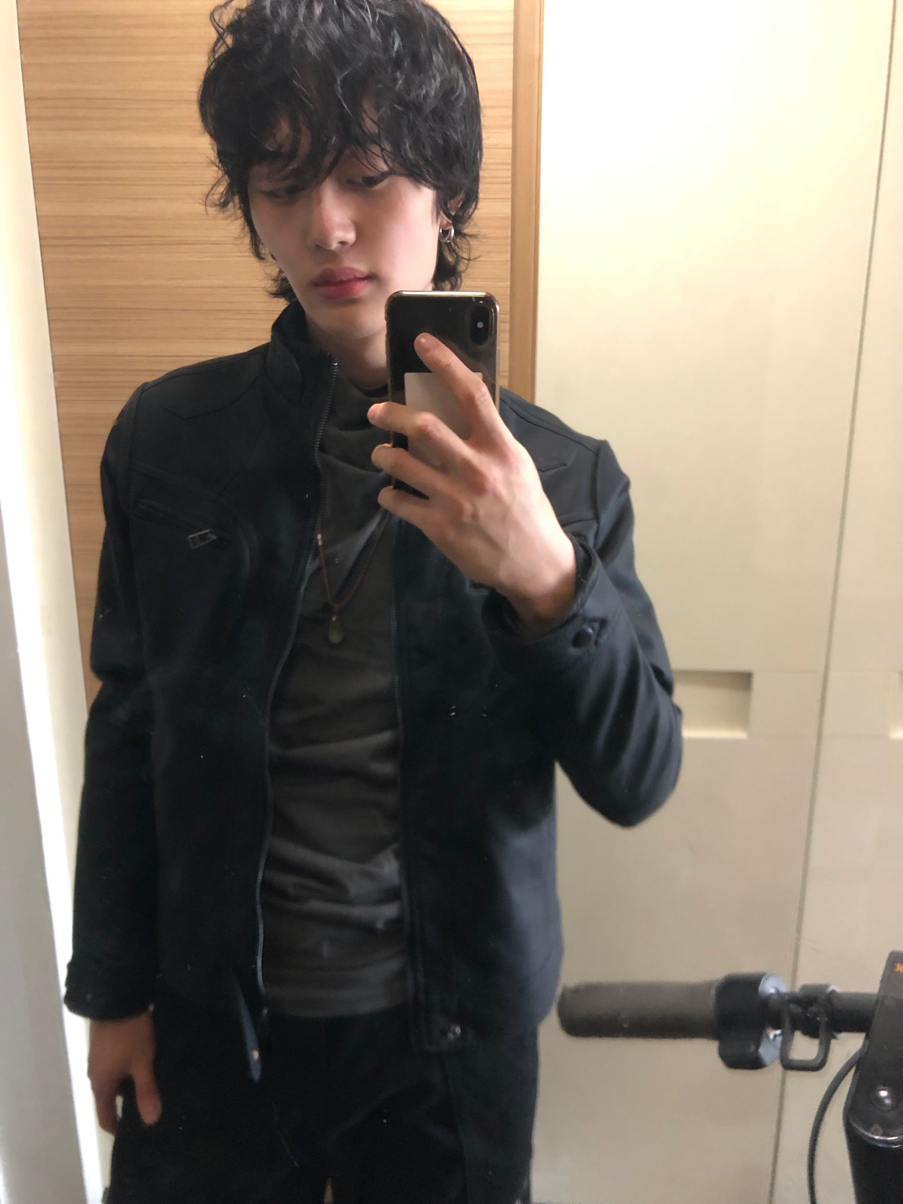 Y2k began leather biker jacket