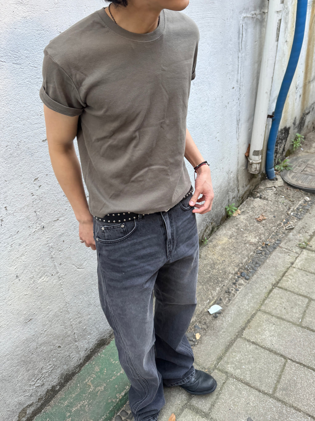 Ribbed Muscle-Fit Crew T-Shirt