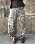 Washed Forest-Camo Balloon Pants