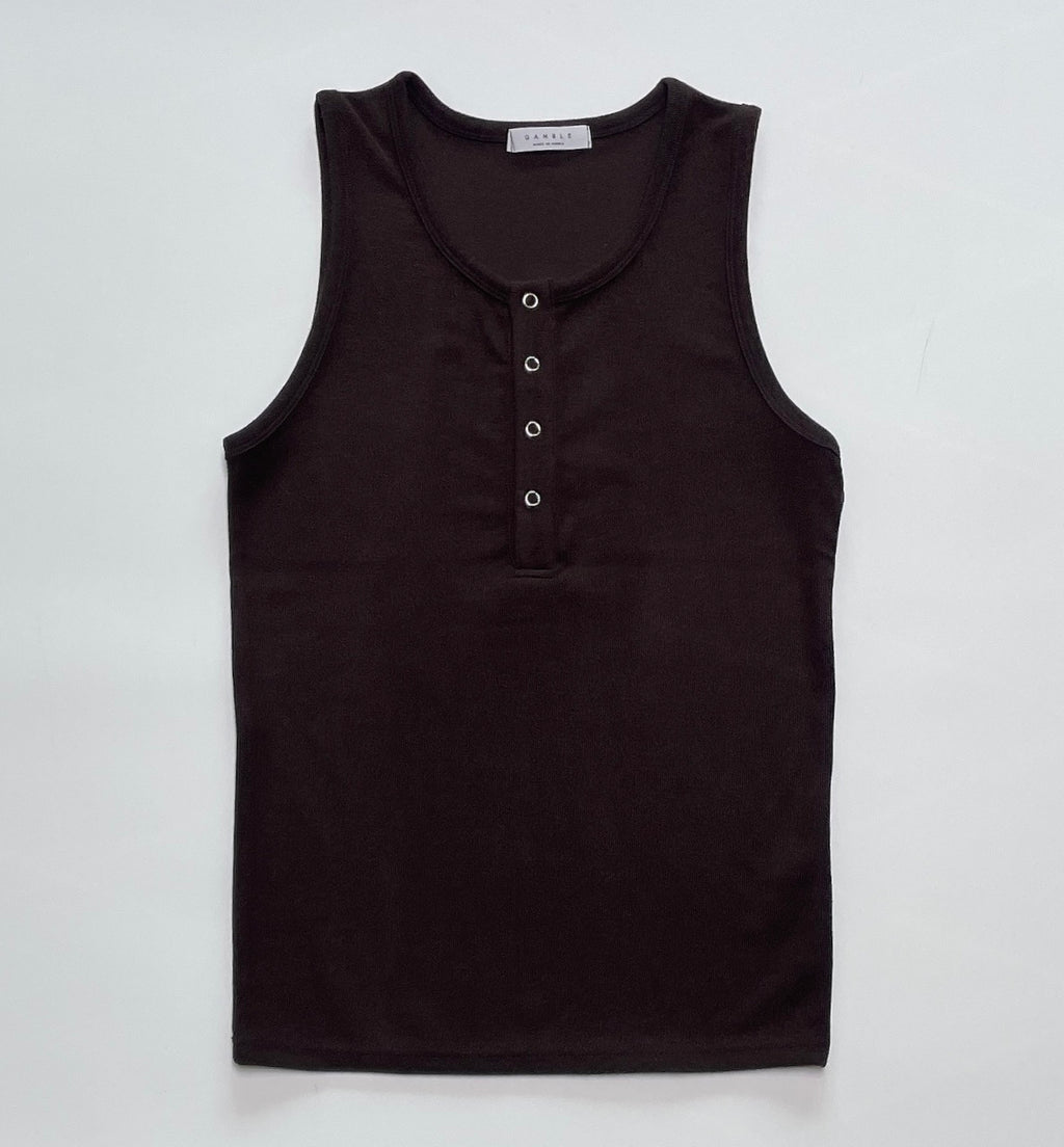 Ring-Button Henley Tank Top