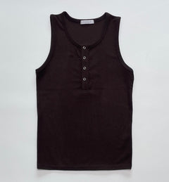 Ring-Button Henley Tank Top
