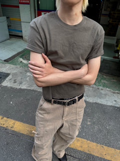Ribbed Muscle-Fit Crew T-Shirt