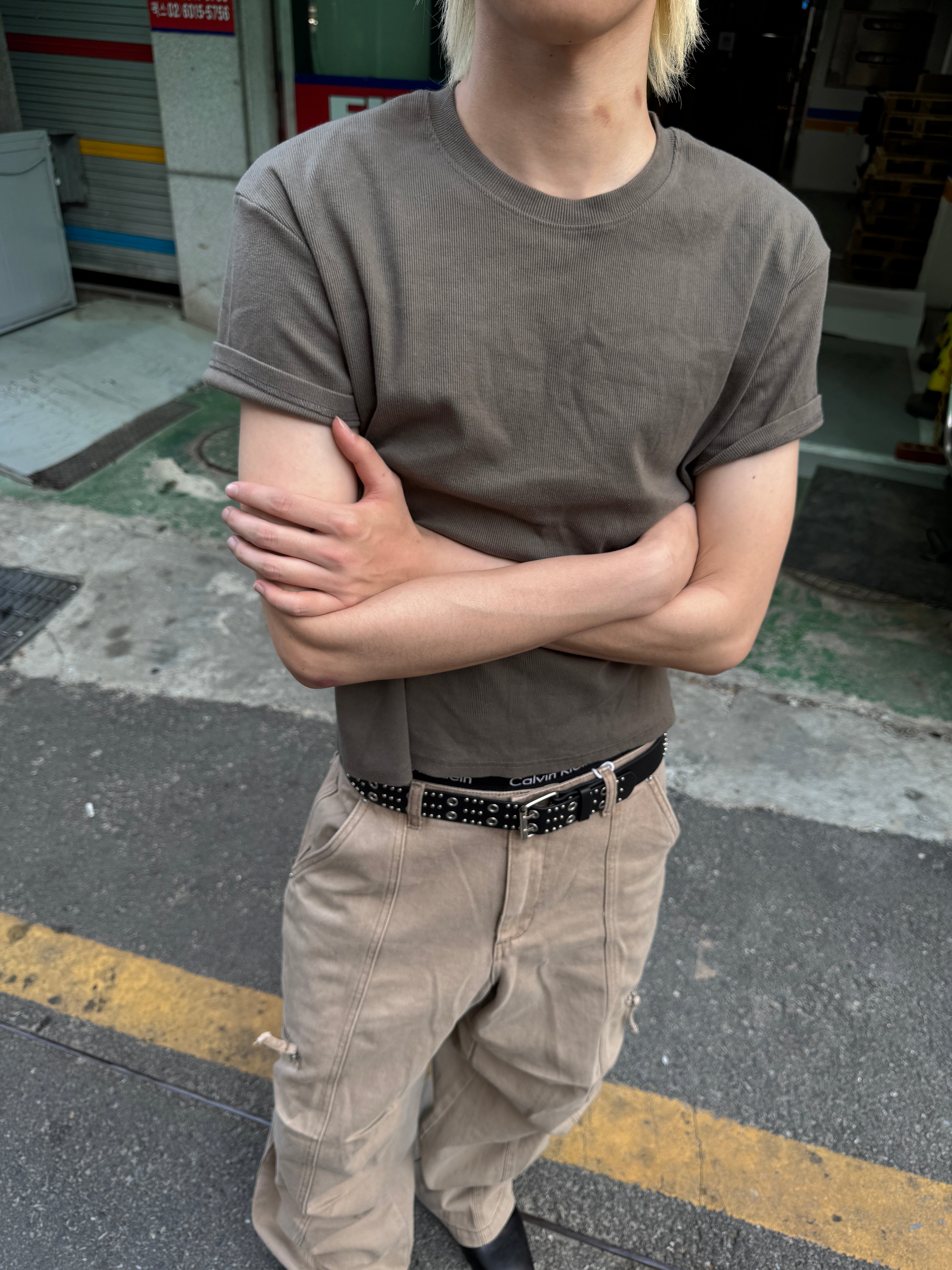Ribbed Muscle-Fit Crew T-Shirt