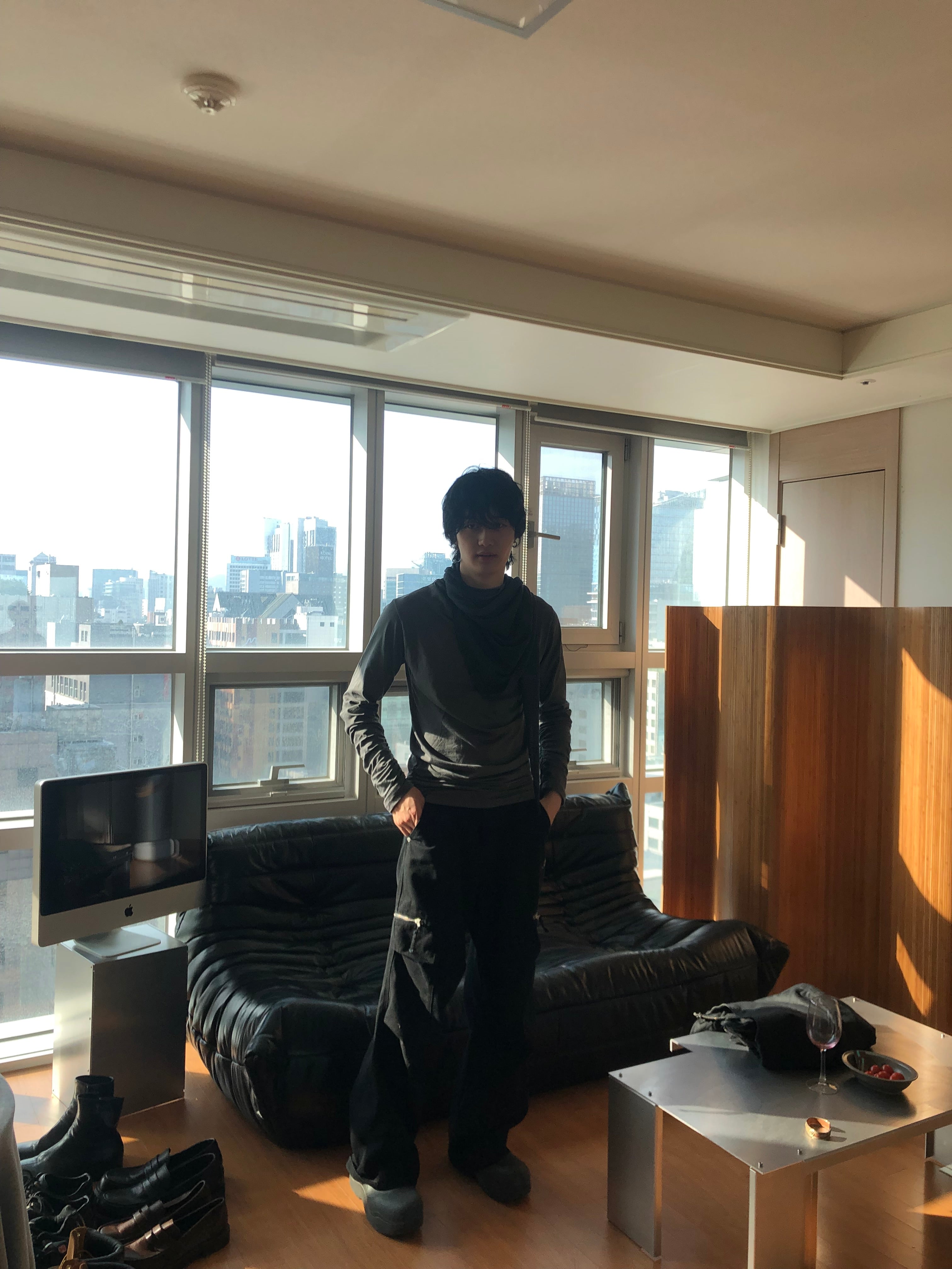 Soft Shirring Long Sleeve Top