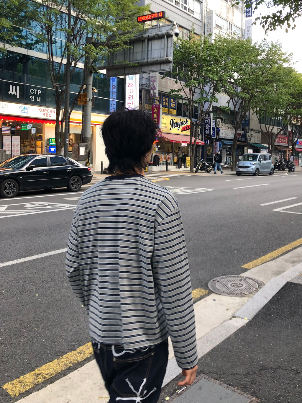 Soft Stretch Stripe Long Sleeve Tee