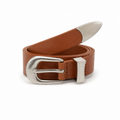 Western Curve-Buckle Leather Belt