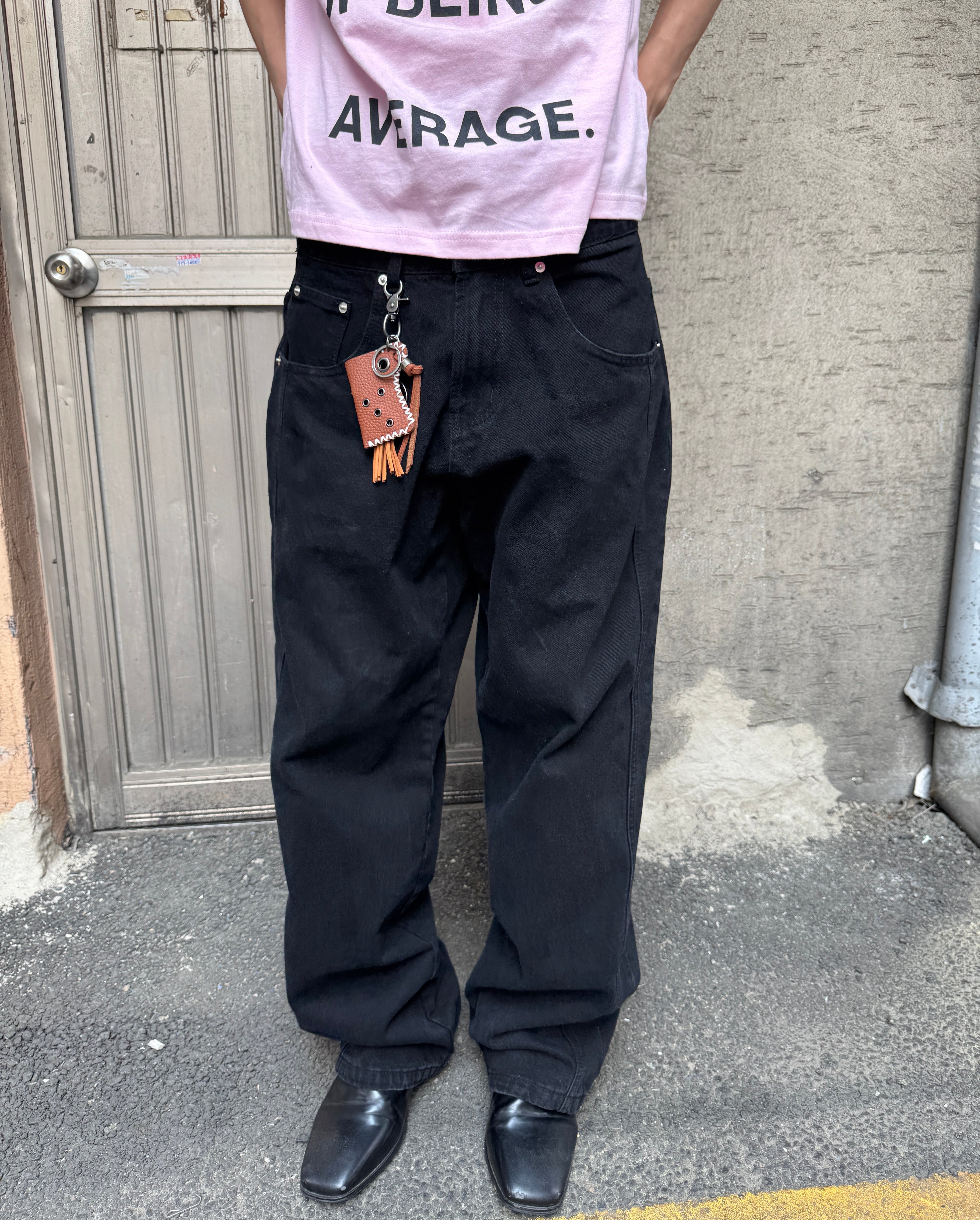 Tab-Pocket Wide Denim Pants