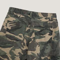 Washed Camo Panel Cargo Pants