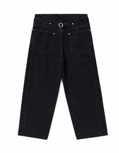 Tab-Pocket Wide Denim Pants