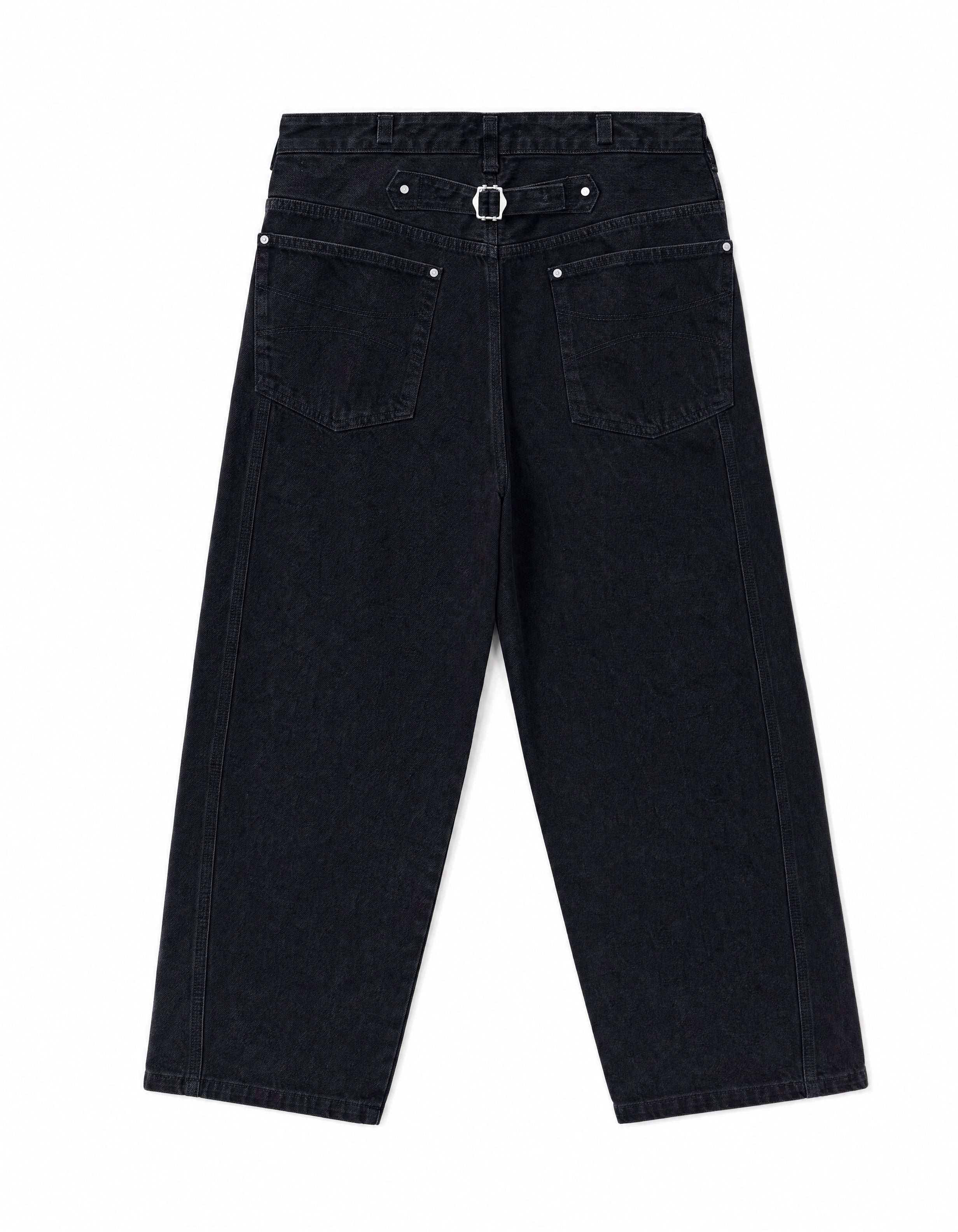 Tab-Pocket Wide Denim Pants