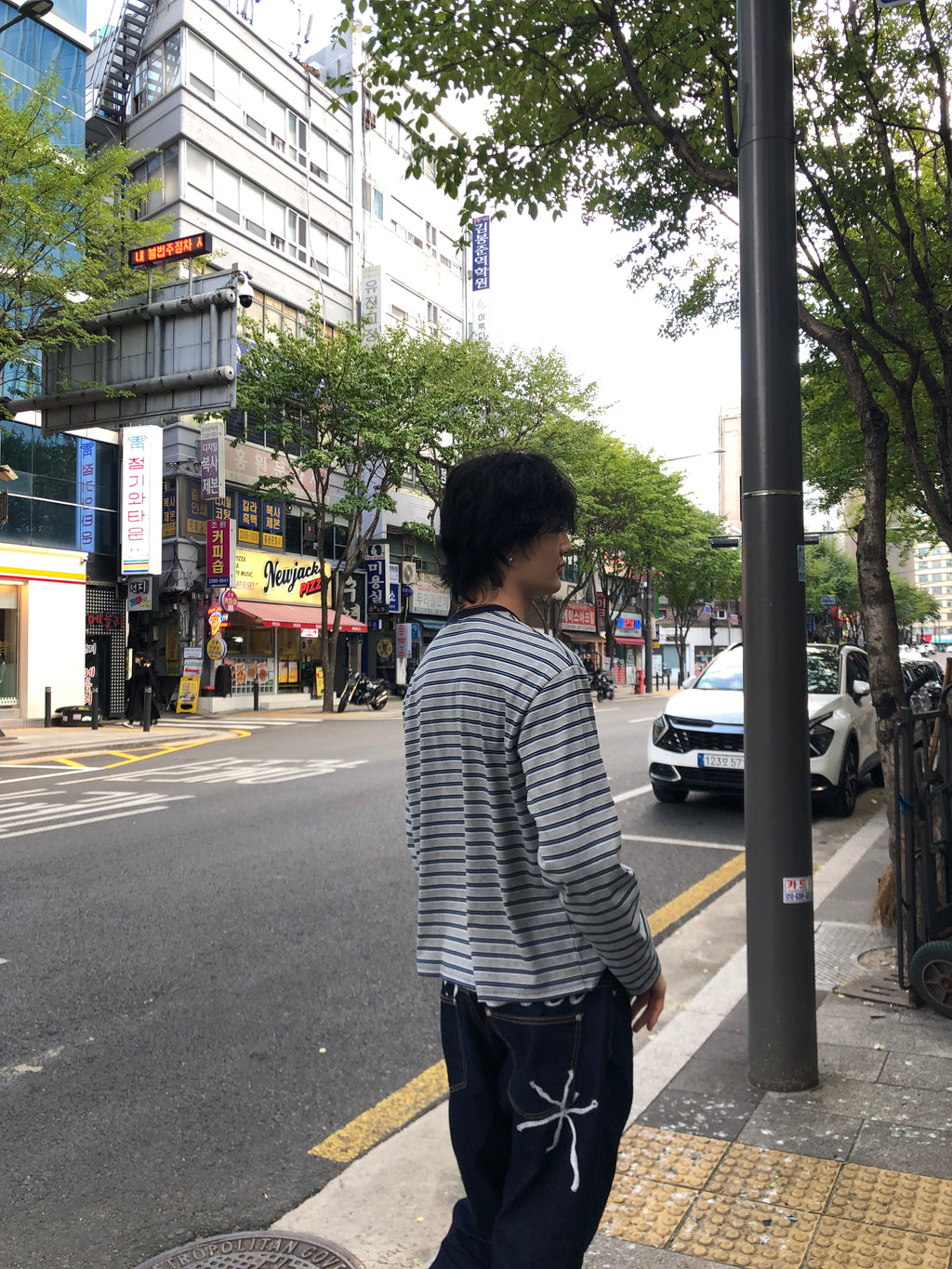 Soft Stretch Stripe Long Sleeve Tee