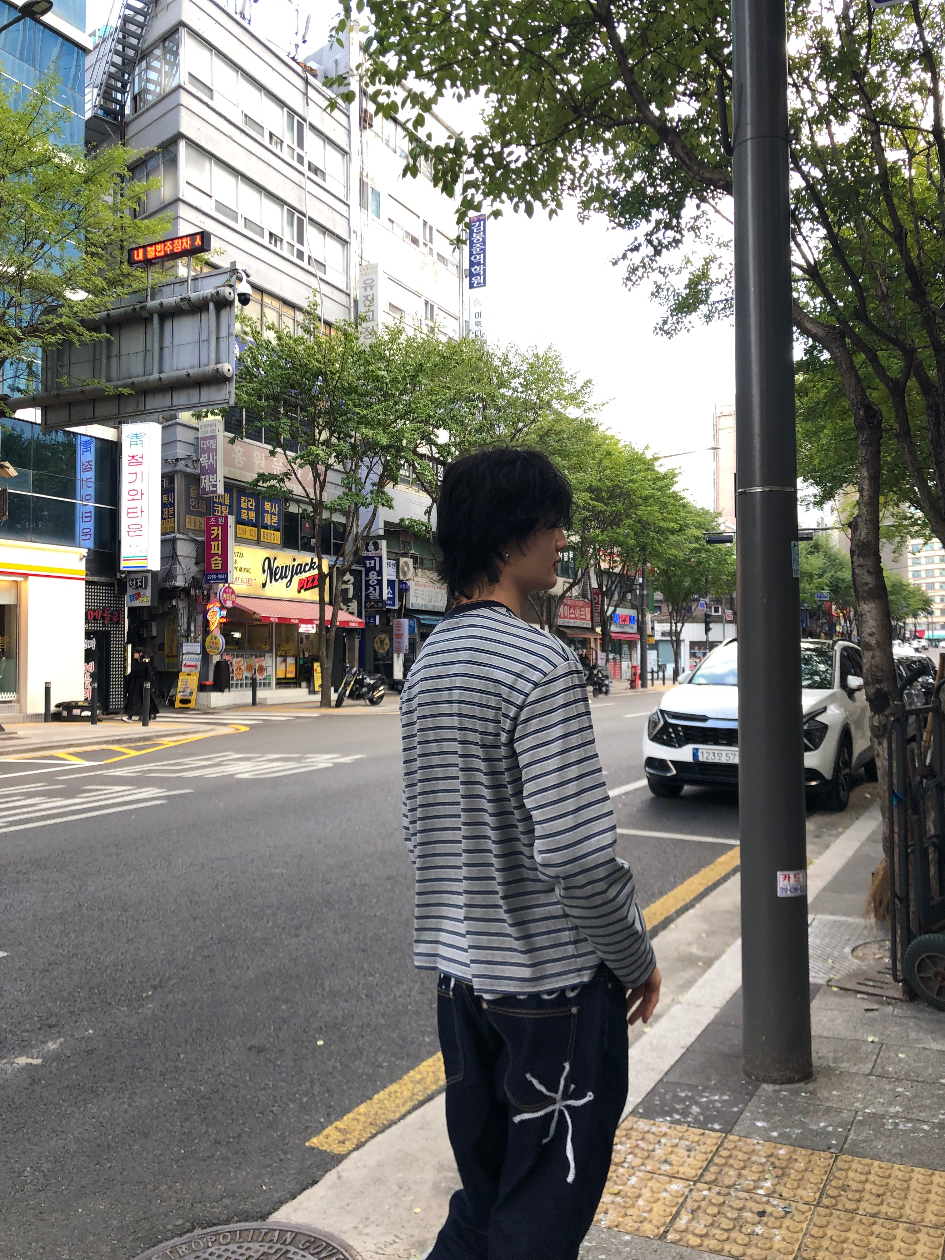 Soft Stretch Stripe Long Sleeve Tee