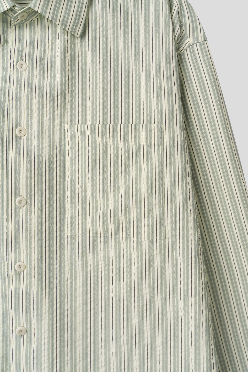 Taupe Seersucker Stripe Shirt