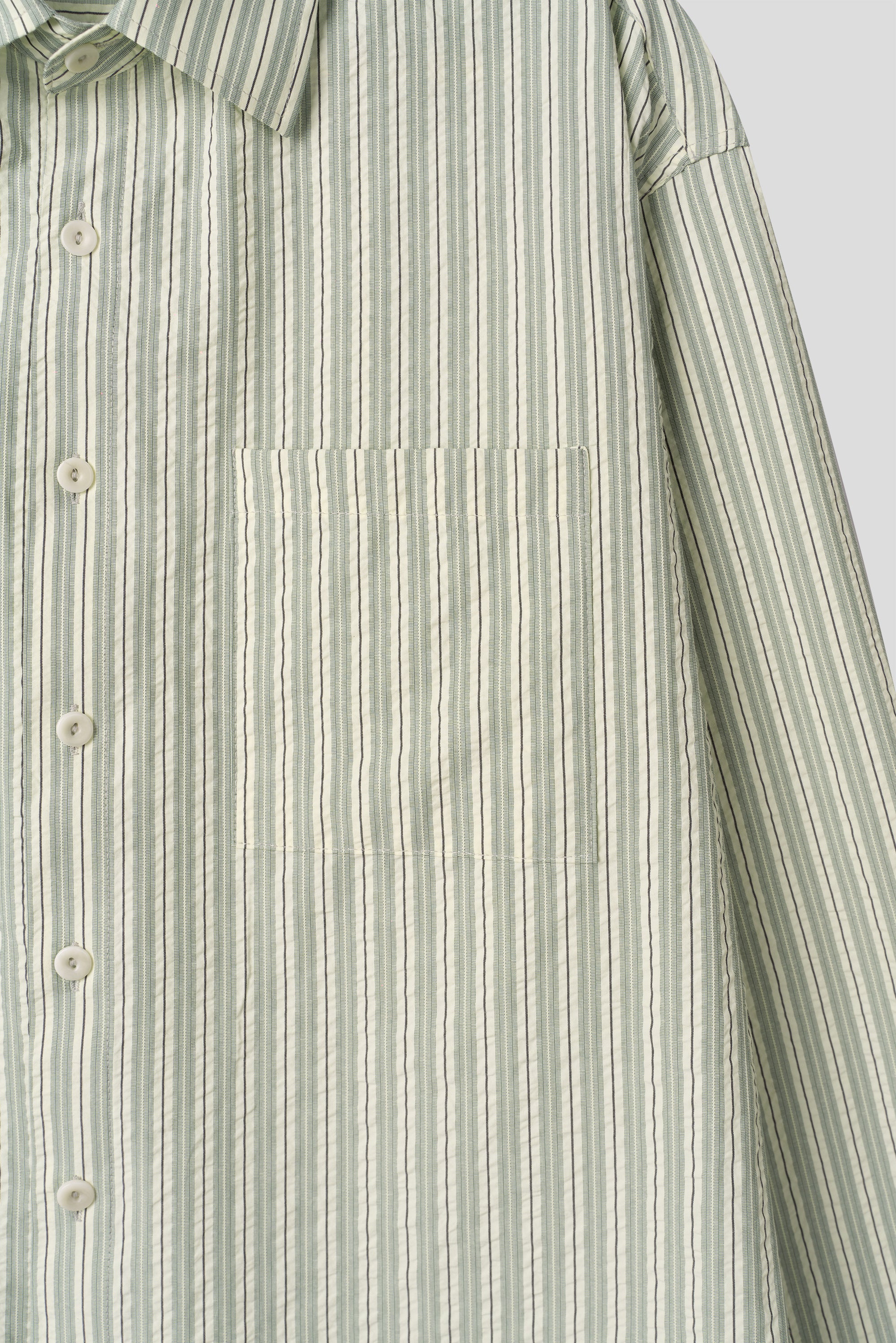 Taupe Seersucker Stripe Shirt