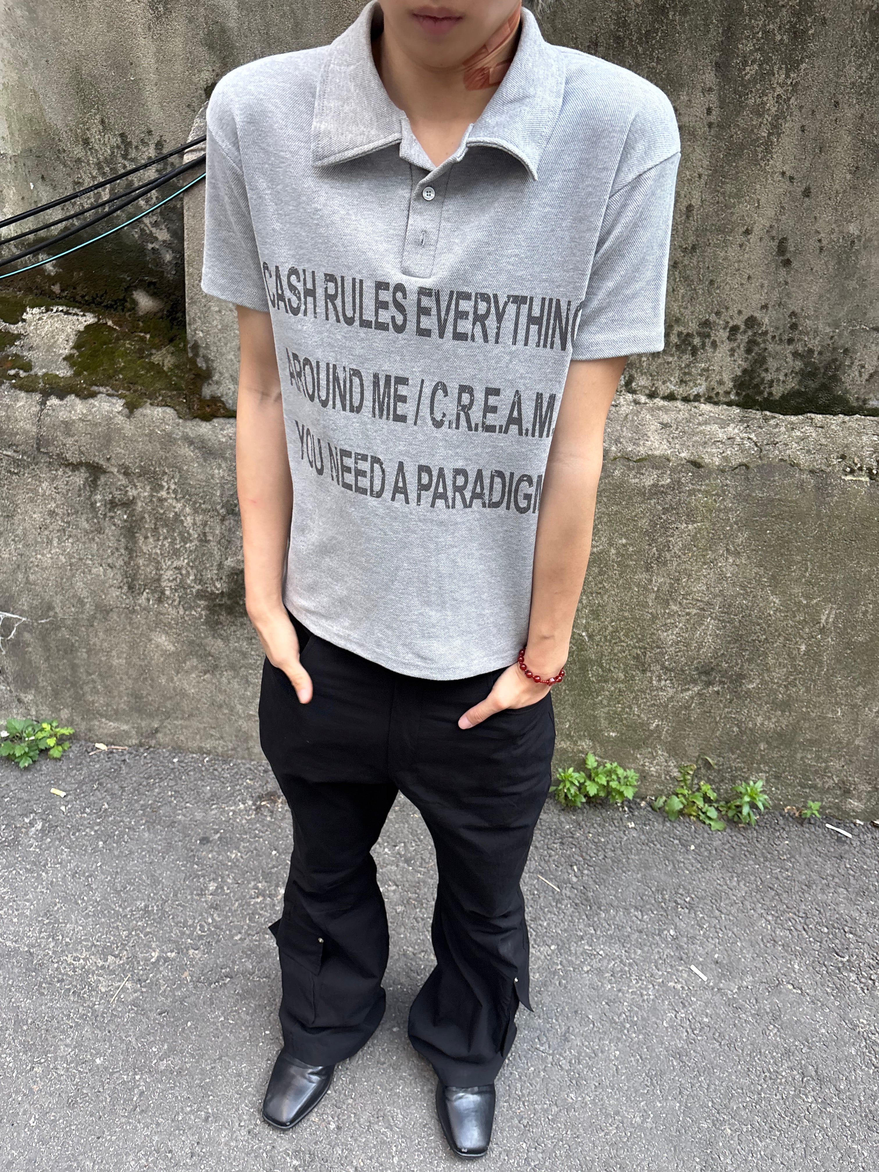 Half-Banded Cargo Bootcut Pants